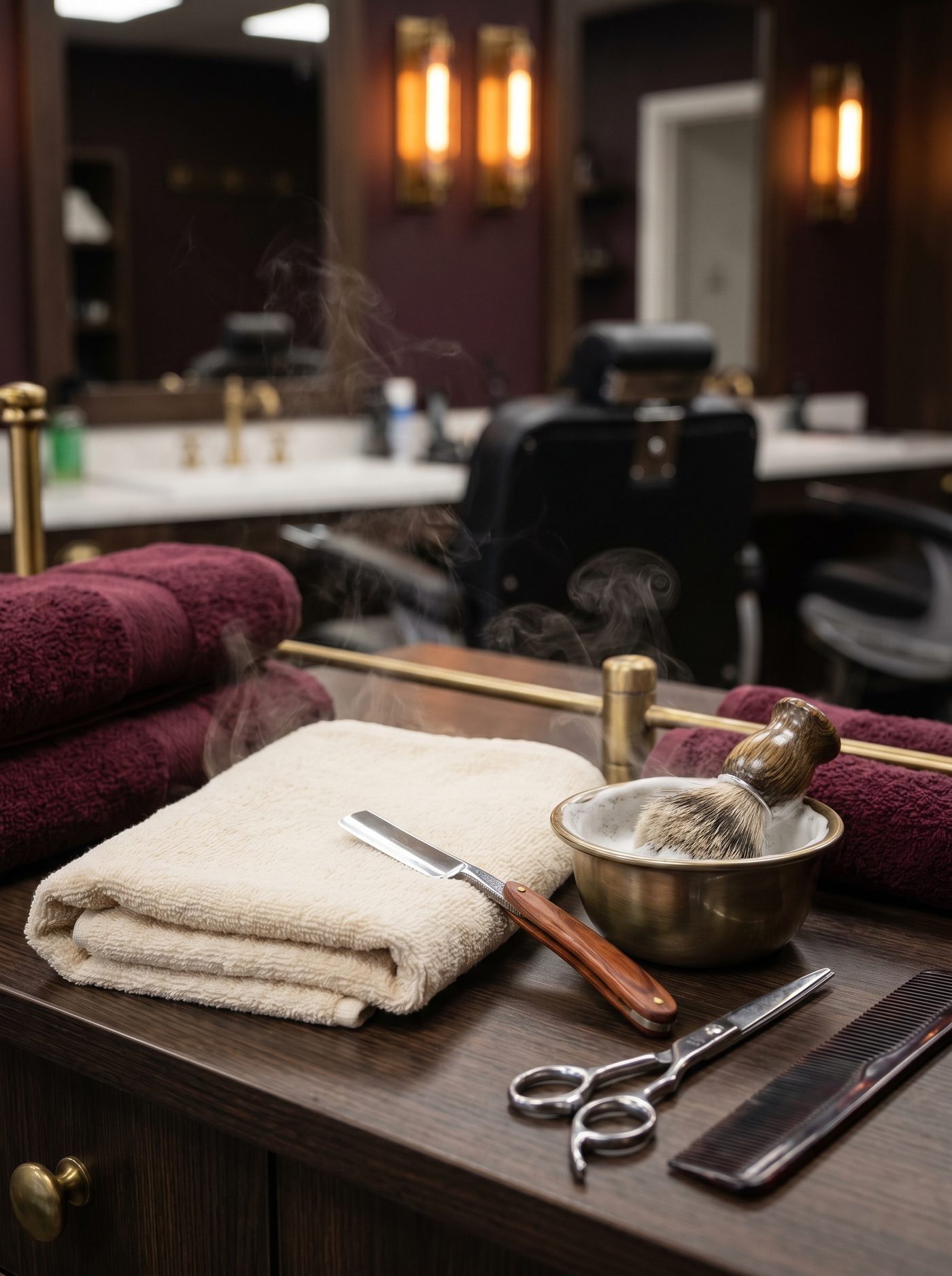 Traditional Turkish shave tools inside Star Turkish Barber Bath