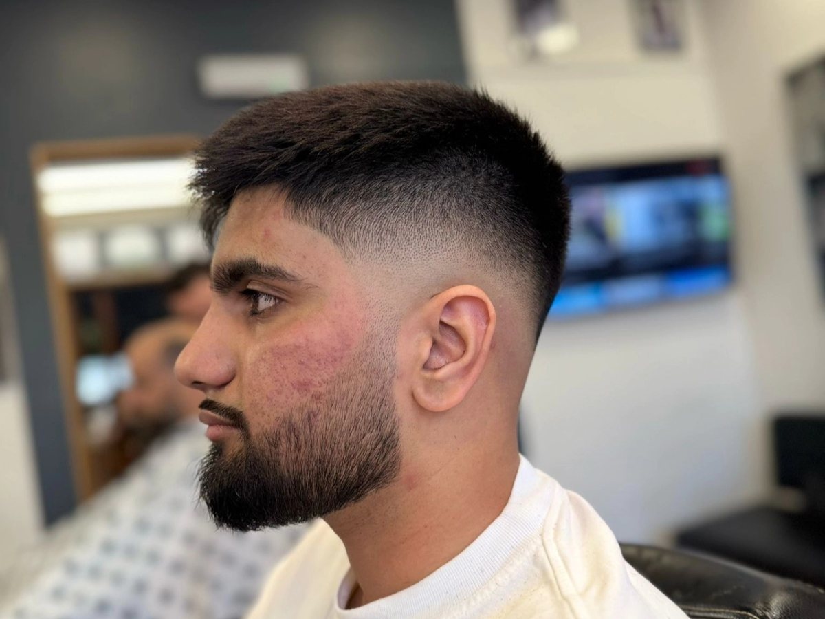 Skin fade profile haircut