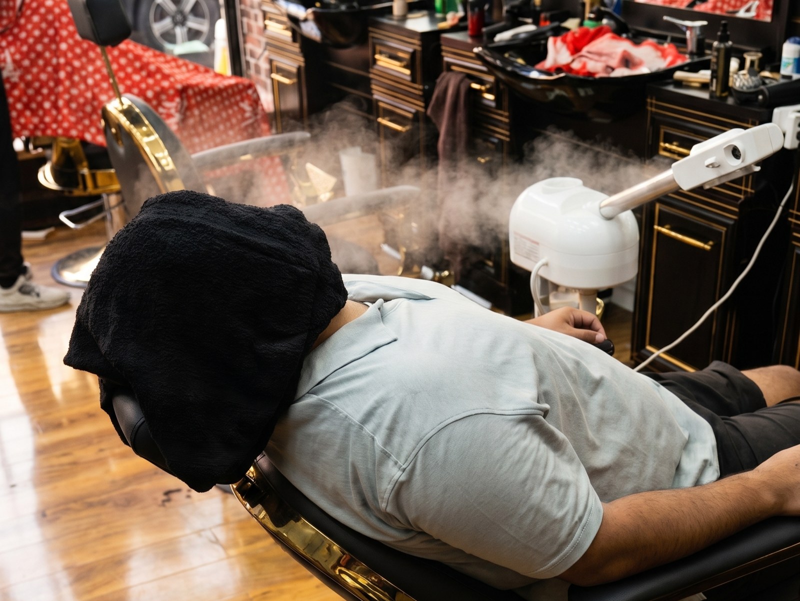 Hot towel steam shave treatment